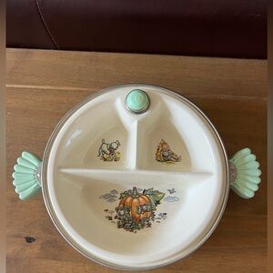 Vintage Child’s divided food warming dish 1940’s -1950’s